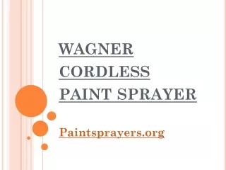 Wagner Cordless Paint Sprayer - Paint Sprayers