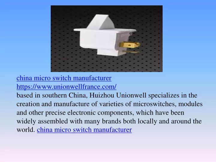 china micro switch manufacturer https