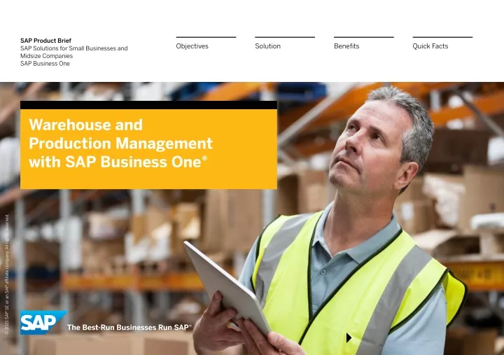 sap product brief sap solutions for small