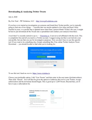 downloading analyzing twitter tweets