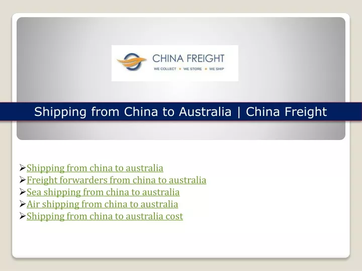 shipping from china to australia china freight