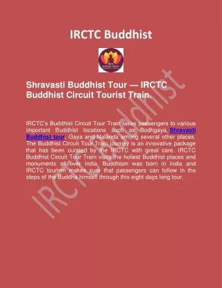 Shravasti Buddhist Tour With Buddhist Circuit Tourist Train | IRCTC Buddhist