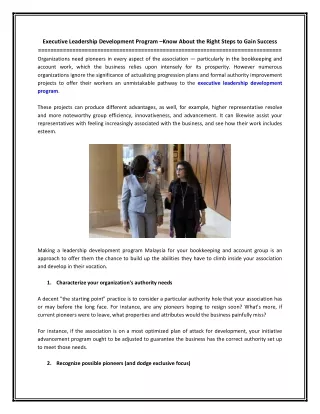 executive leadership development program know
