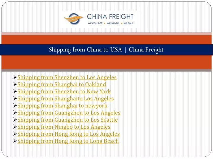 shipping from china to usa china freight