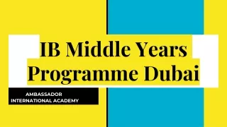 IB Middle Years Programme Dubai