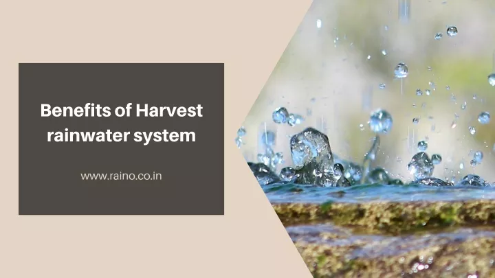 benefits of harvest rainwater system
