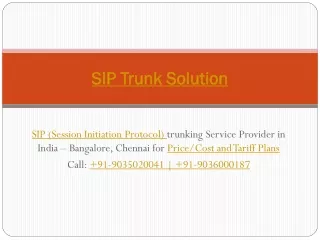 sip trunk solution