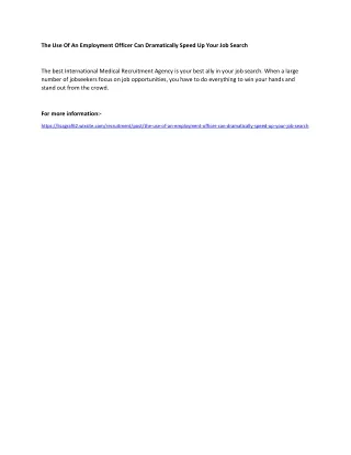 the use of an employment officer can dramatically