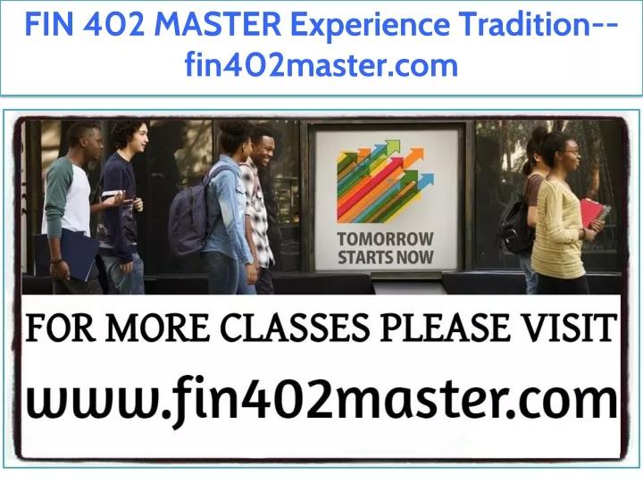 fin 402 master experience tradition fin402master