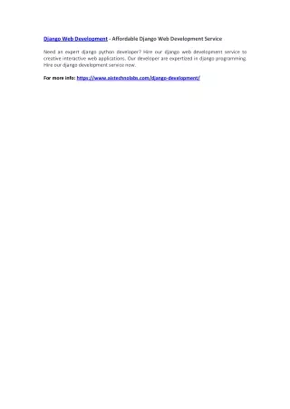 django web development affordable django