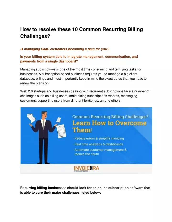 how to resolve these 10 common recurring billing