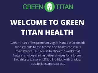Vegan Health Products - Greentitan Health