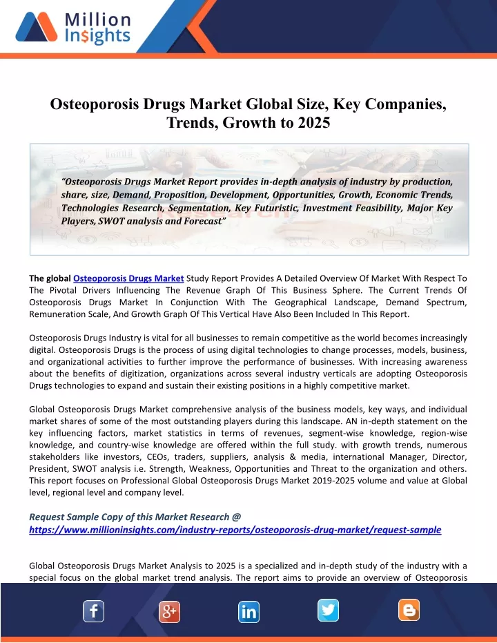 osteoporosis drugs market global size