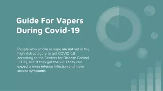 Guide On Vaping During Corona Virus