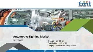 Global Automotive Lighting Market on a Steady Growth Trail; Future Market Insights Provides Projections in Light of COVI