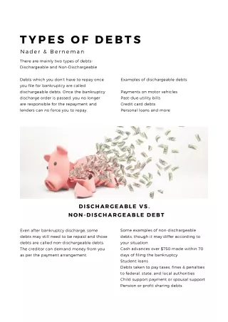Dischargeable vs. Non-Dischargeable Debt