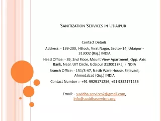 Sanitization Services in Udaipur