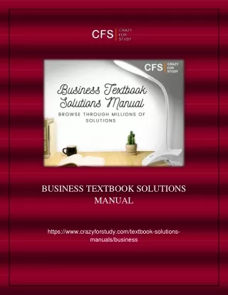 Business Textbook Solutions Manual