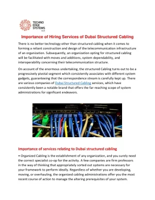 importance of hiring services of dubai structured