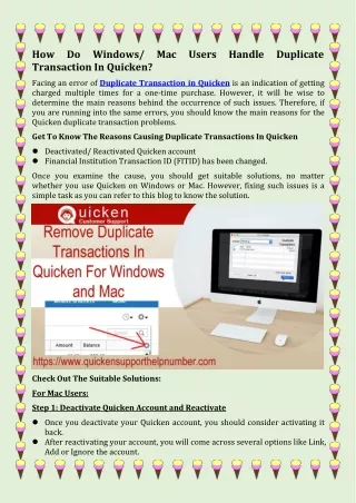 how transaction in quicken