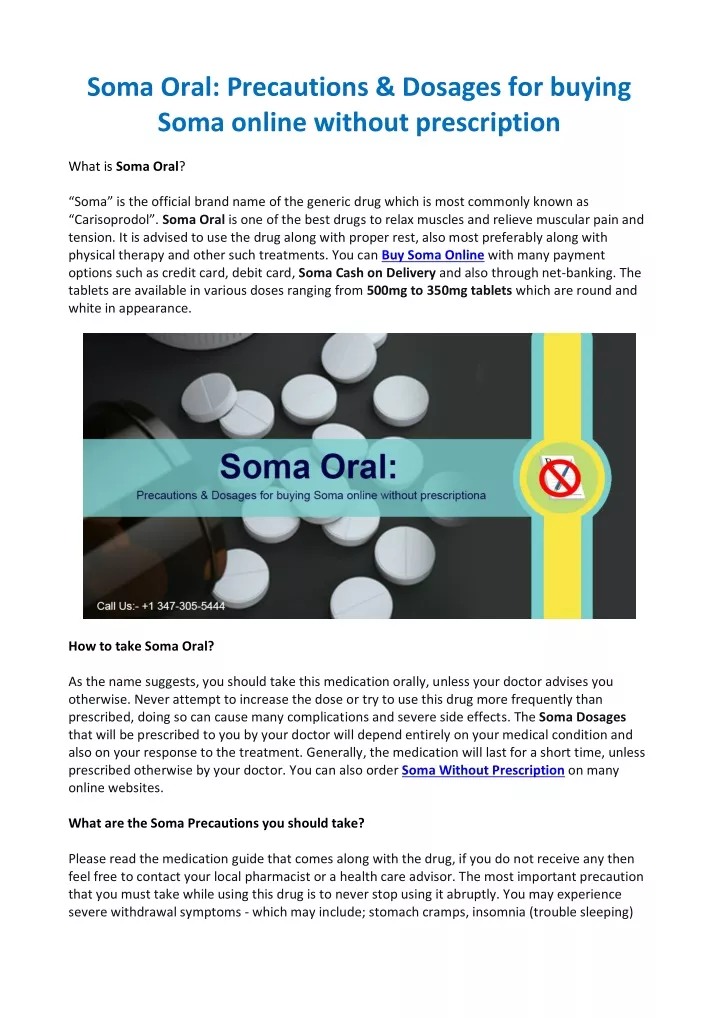 soma oral precautions dosages for buying soma