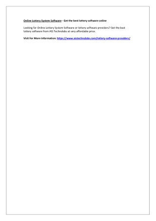 online lottery system software get the best