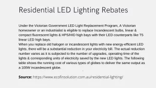 Residential LED Lighting Rebates