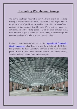 preventing warehouse damage