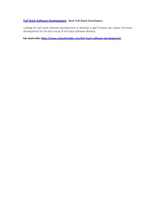 full stack software development best full stack