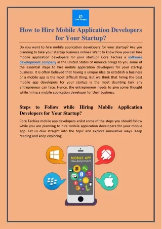 How to Hire Mobile App Developers for your Startup?