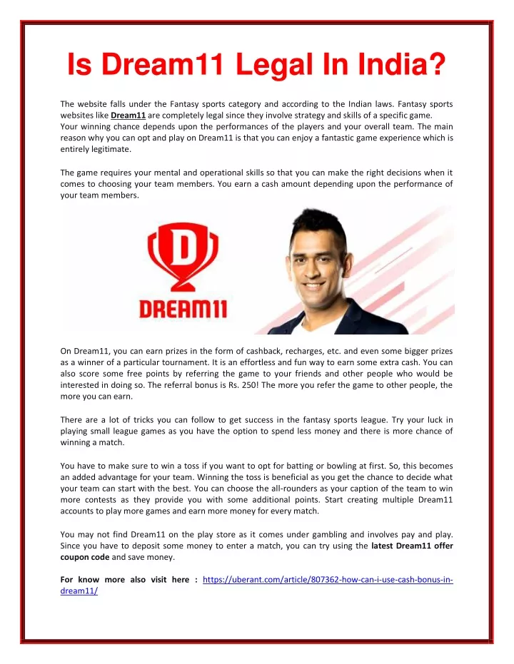 is dream11 legal in india
