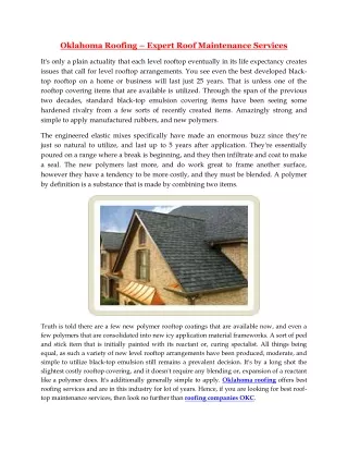 oklahoma roofing expert roof maintenance services