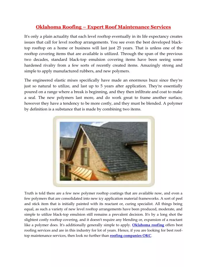 oklahoma roofing expert roof maintenance services
