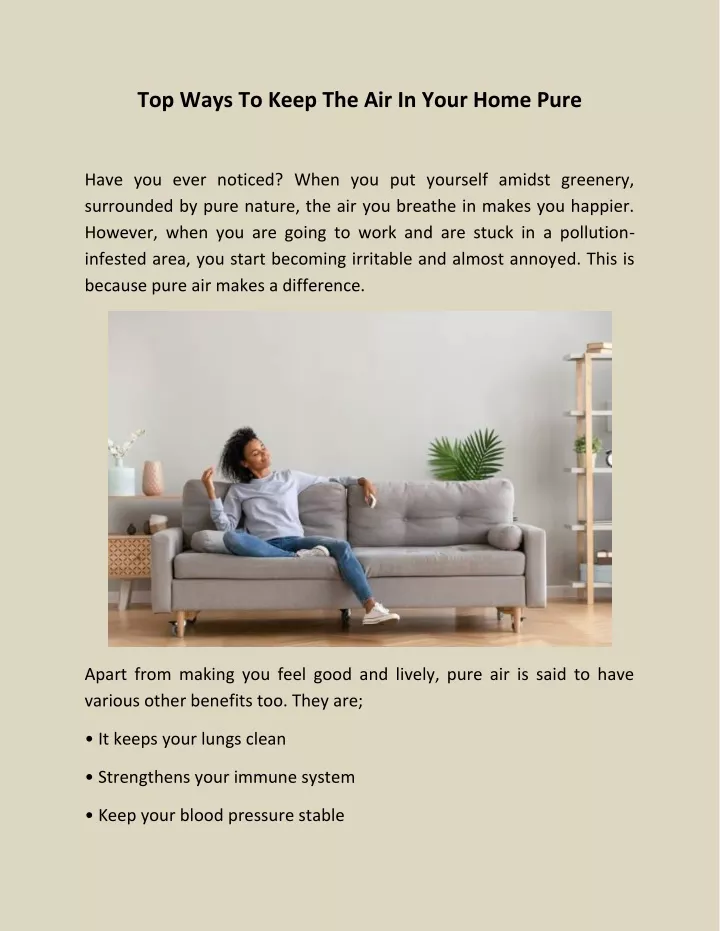 top ways to keep the air in your home pure