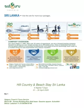 SRI LANKA Budget Travel Itinerary