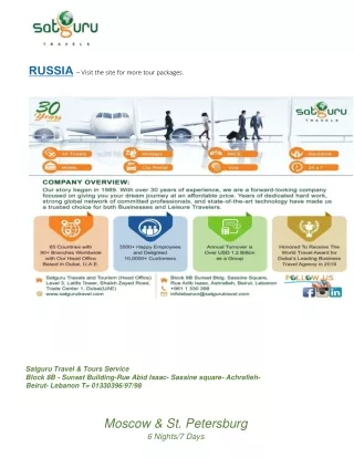 RUSSIA Budget Travel Itinerary