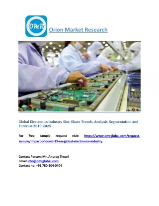 Global Electronics Industry Size, Share Trends, Analysis, Segmentation and Forecast 2019-2025