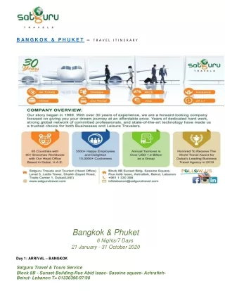 Bangkok - Phuket Budget Travel Itinerary