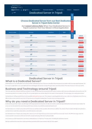 Tripoli Dedicated Server
