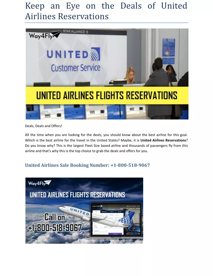 keep an eye on the deals of united airlines