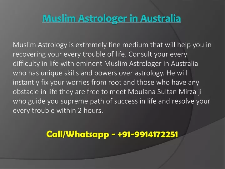 muslim astrologer in a ustralia