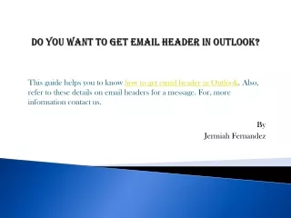 do you want to get email header in outlook