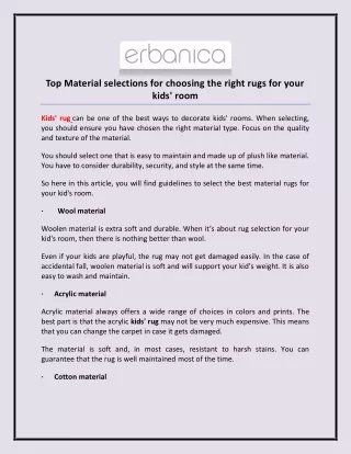 top material selections for choosing the right