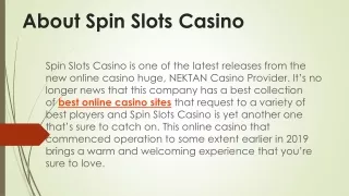 about spin slots casino
