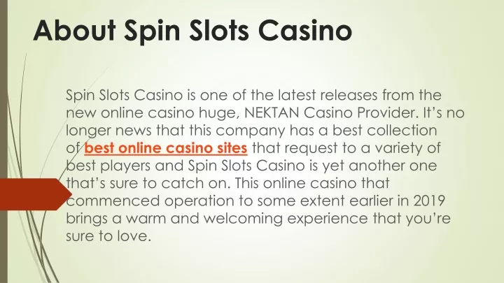 about spin slots casino