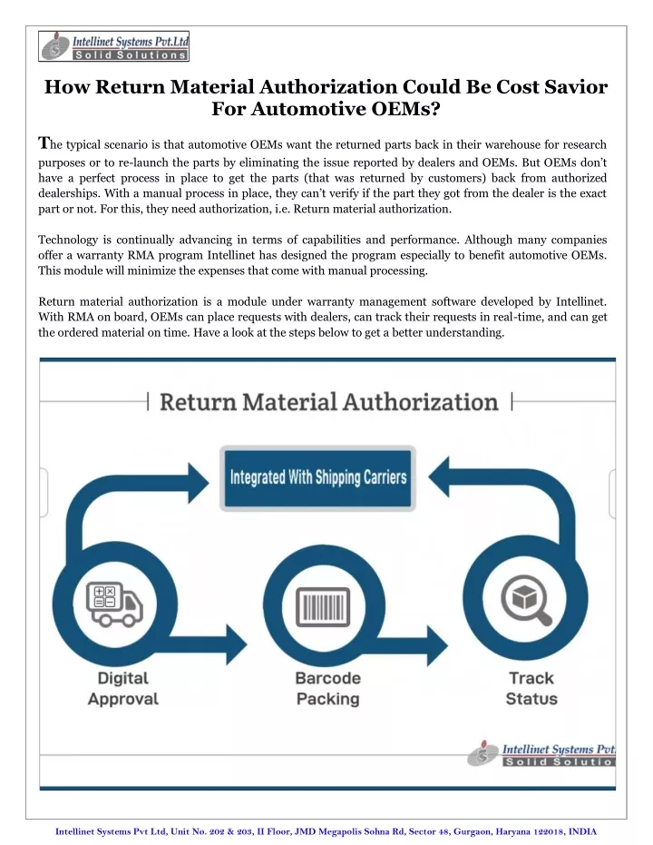 how return material authorization could be cost