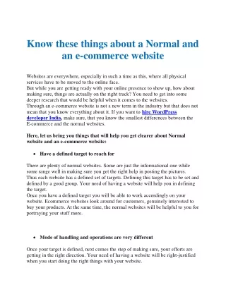 know these things about a normal