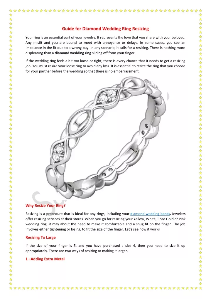 guide for diamond wedding ring resizing