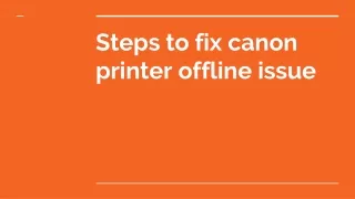 Why does my canon printer say its offline