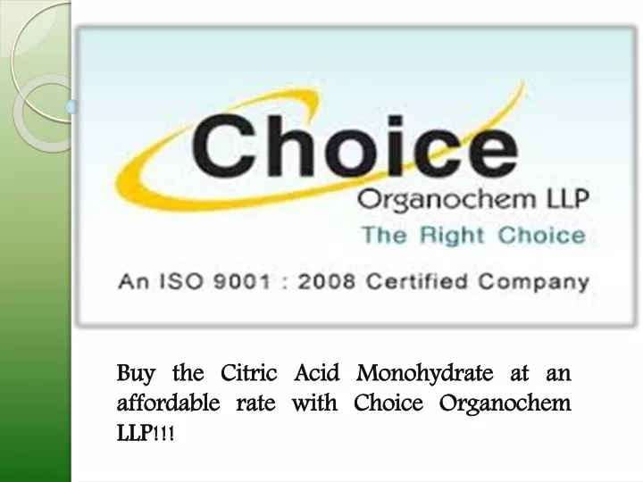 buy the citric acid monohydrate at an affordable
